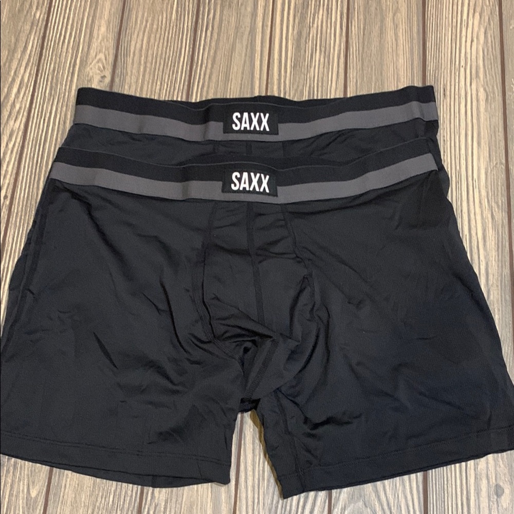 SAXX Men's Sport Mesh 2 Pair Size L Black Boxer Briefs